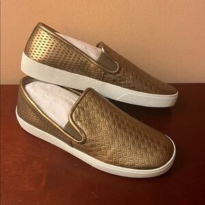 Vince Camuto Genuine Bronze Leather Sneakers